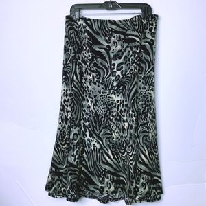 Simonton Says A-Line Animal Print Skirt - Size 3X